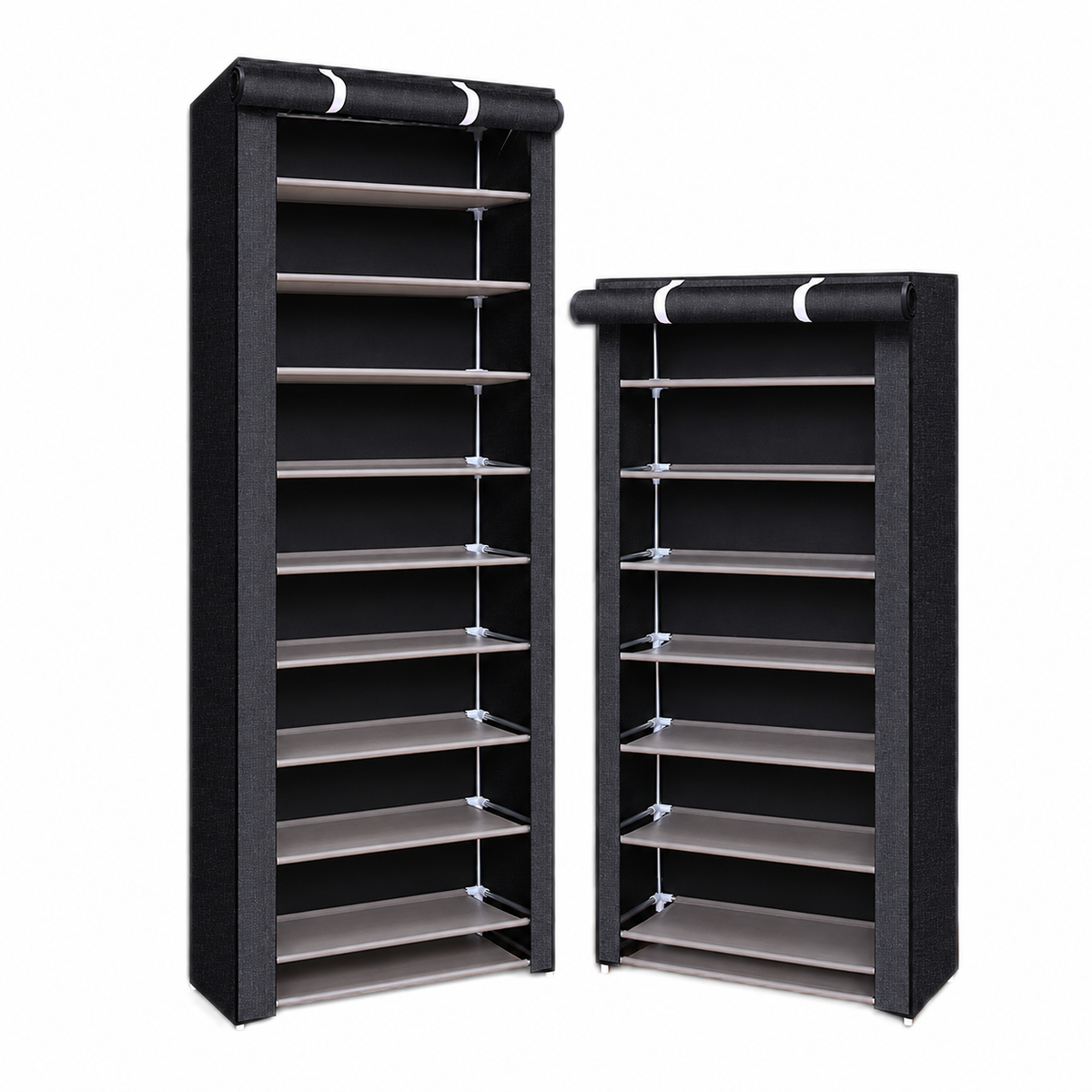 Covered Multi-Tier Shoe Rack