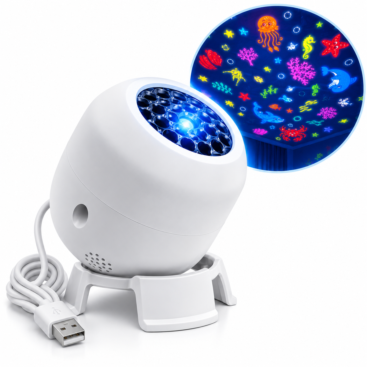 Ocean & Christmas Projection Night Light