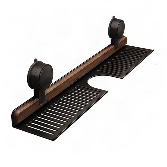 Walnut-Finish Bathroom Shelf