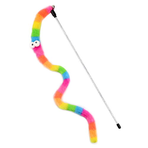 Plush Caterpillar Cat Teaser Wand