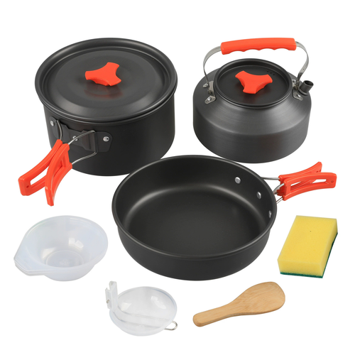 Nested Camping Cookware and Kettle Kit