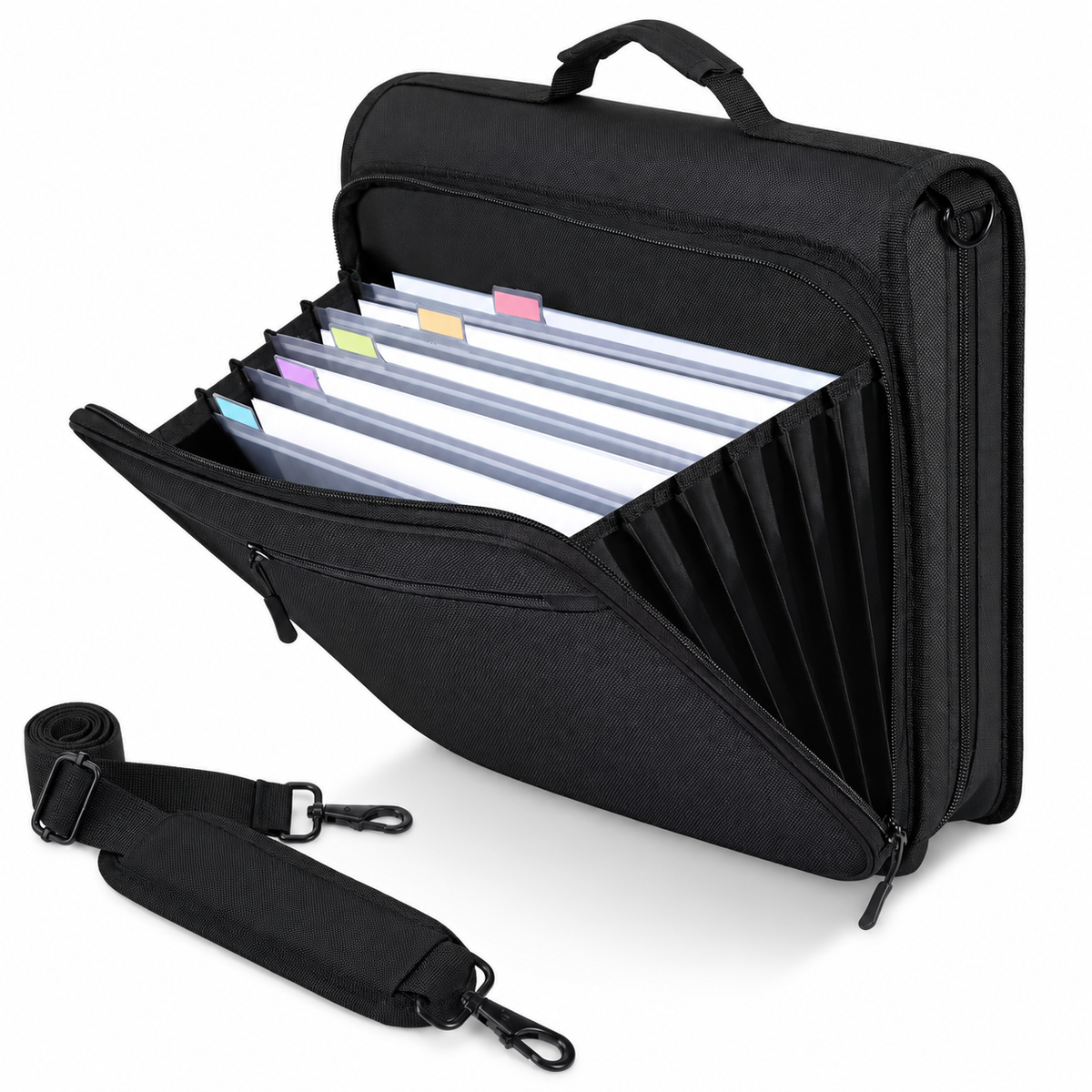 Multi-Compartment Oxford Document Bag