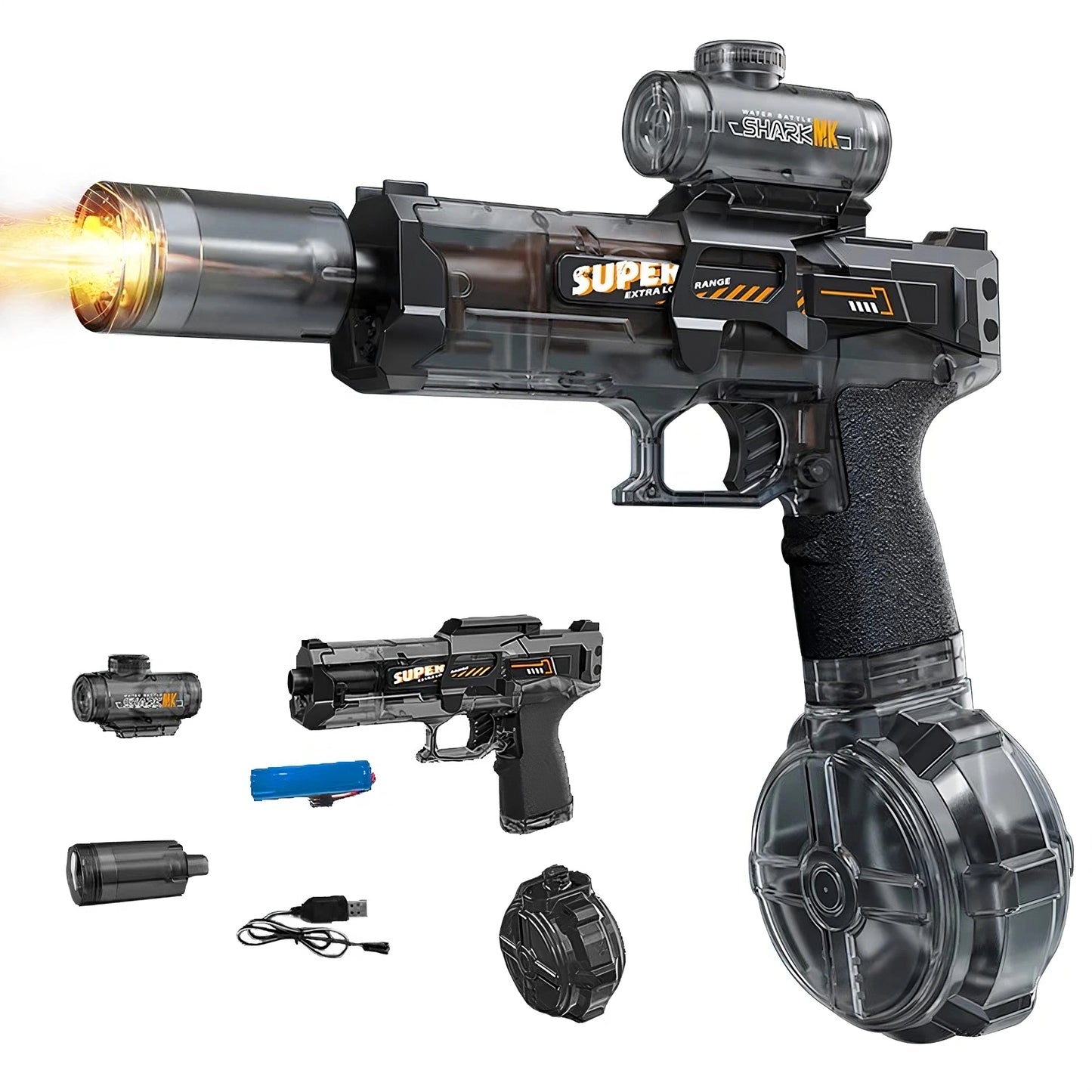 Glödande LED-vattenpistol