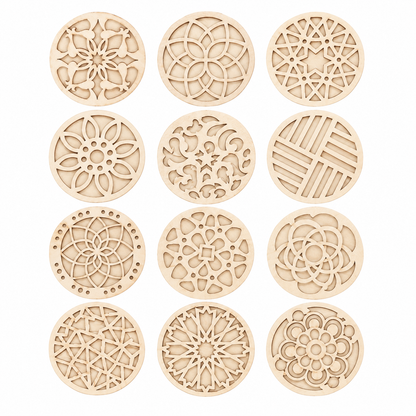Double-Layer Wooden Coaster Painting Set