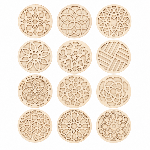 Double-Layer Wooden Coaster Painting Set