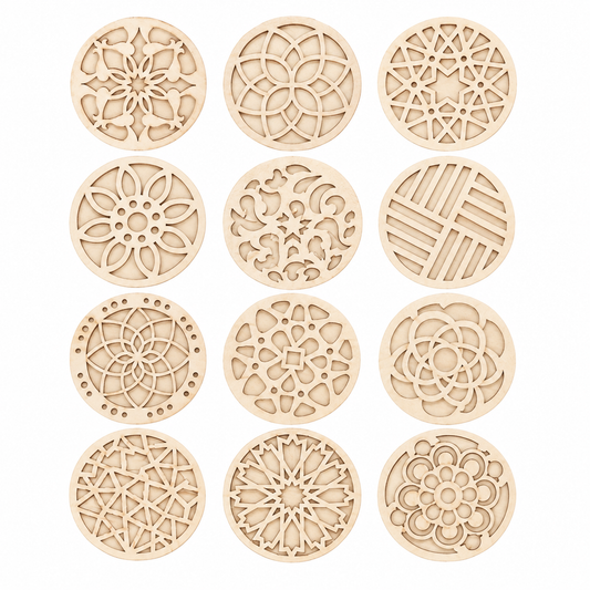 Double-Layer Wooden Coaster Painting Set