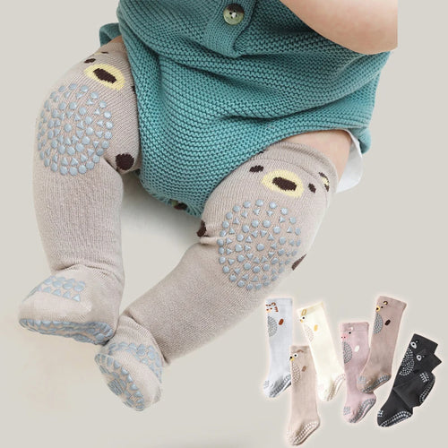 Skridsikre gulvsokker til babyknæ