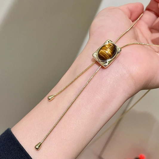 Tiger Eye Bolo Necklace