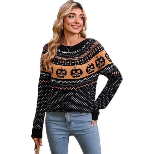 Pumpkin Pattern Knit Sweater