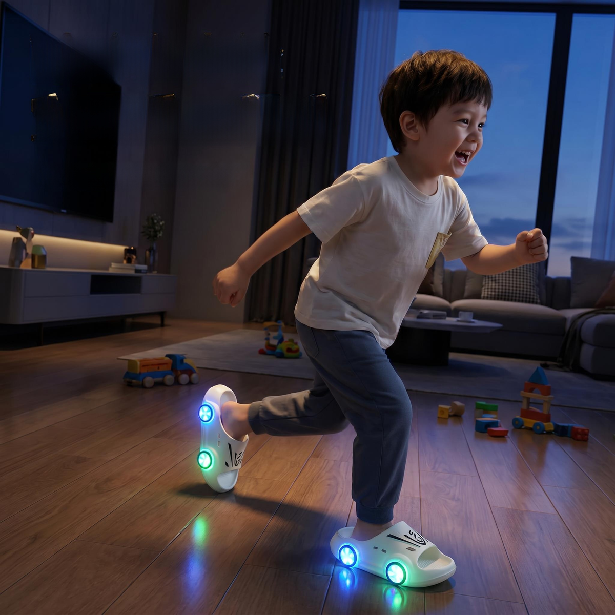 Light-Up Car Slippers for Kids