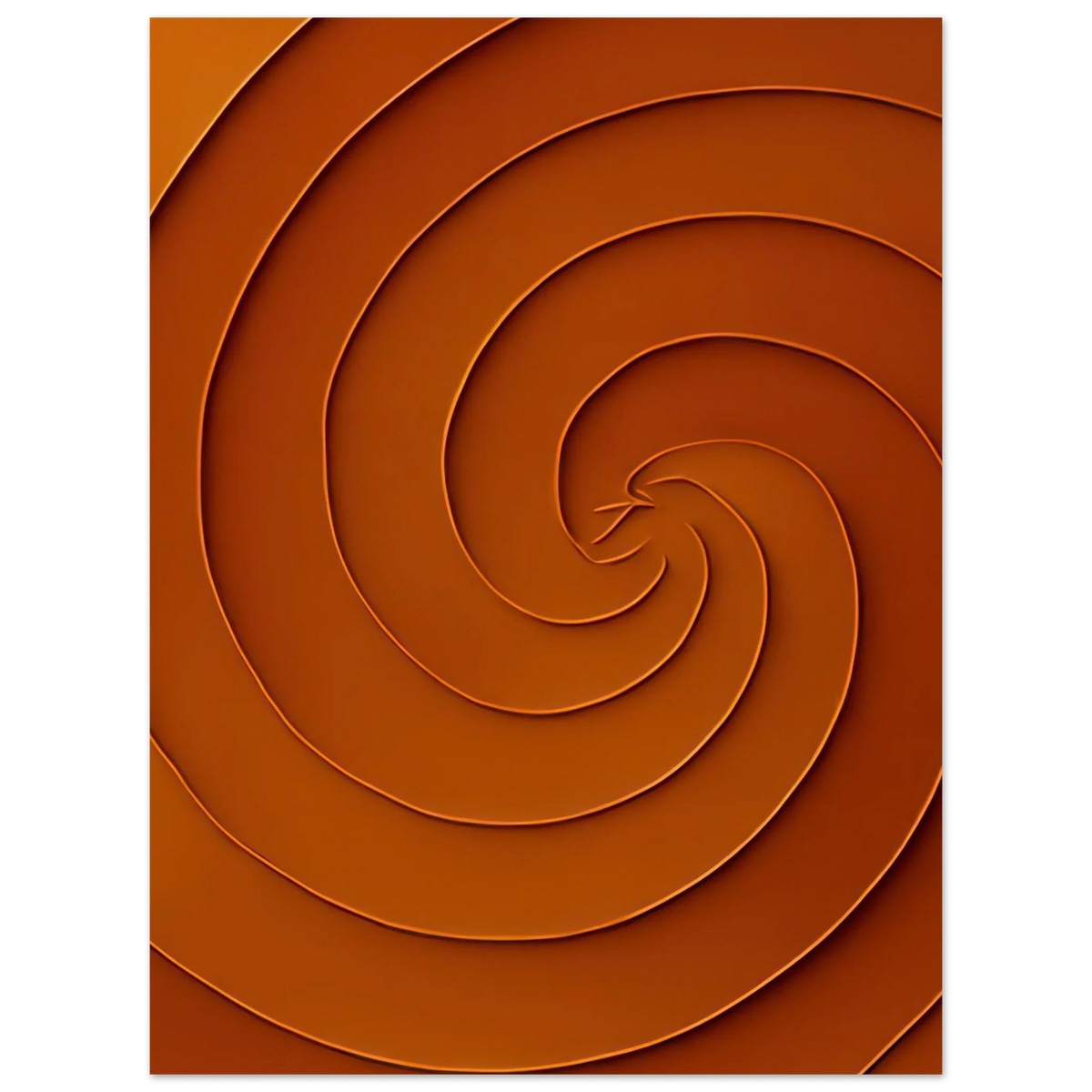 Abstrakt Spiral Konsttryck i Rustika Jordtoner – Modern Minimalistisk Poster i Flera Storlekar