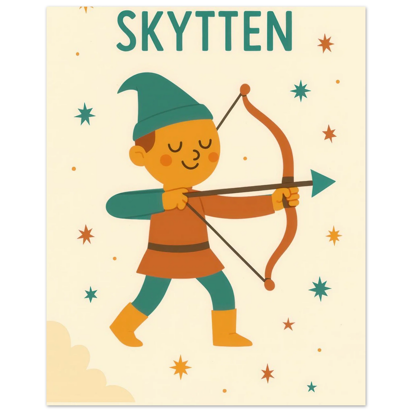 Sagittarius Archer Zodiac Art Print – Whimsical Nursery & Kids Room Decor in Various Sizes