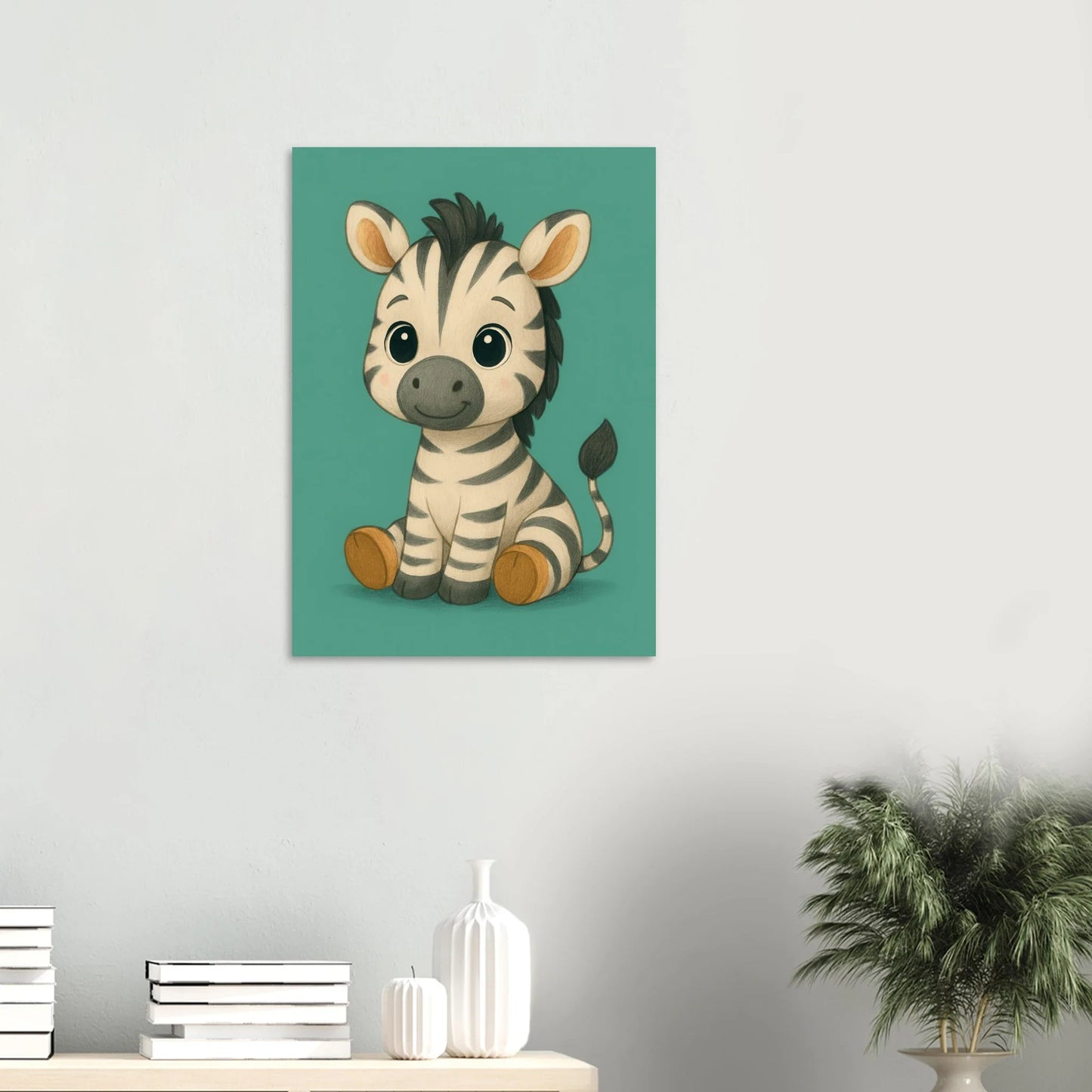 Söt liten zebra konsttryck – Perfekt för barnrummet