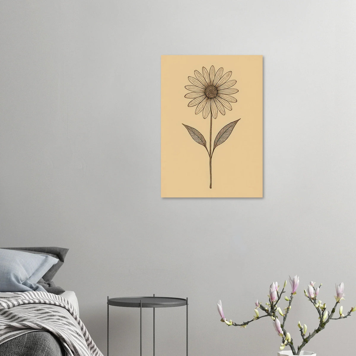 Frukter: Elegant Blommig Affisch med Minimalistisk Design