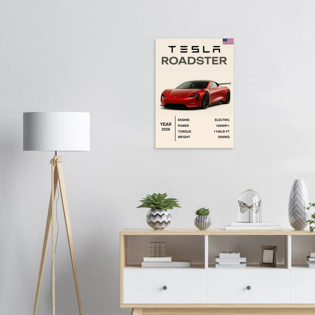 Tesla Roadster 2022 Performance Poster – Dynamisk Billkonst i Flera Storlekar