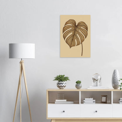 Frukter: Elegant Monstera Leaf Art Print – Elevate Your Space with Nature's Golden Touch, Available in Multiple Sizes