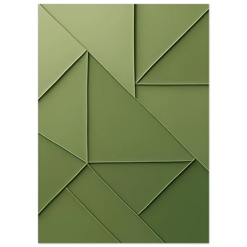 Abstrakt Minimalist Konsttryck i Gröna Nyanser – Modern Geometrisk Väggkonst