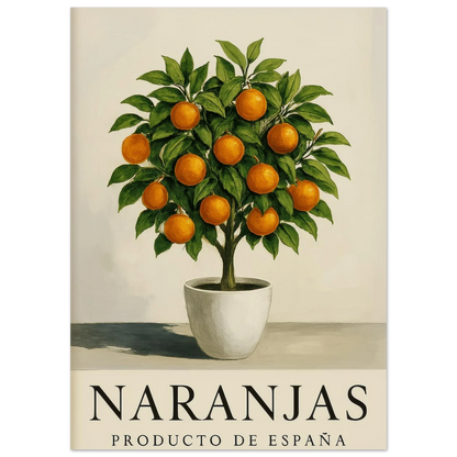 Vibrant Naranjas Orange Tree Art Print – Elevate Your Home with Spanish Orchard Charm