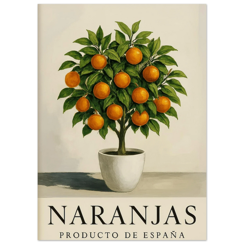 Vibrant Naranjas Orange Tree Art Print – Elevate Your Home with Spanish Orchard Charm