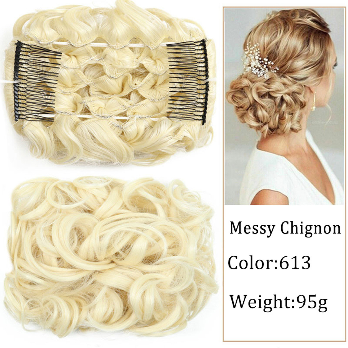 Curly Comb-In Bun Hairpiece