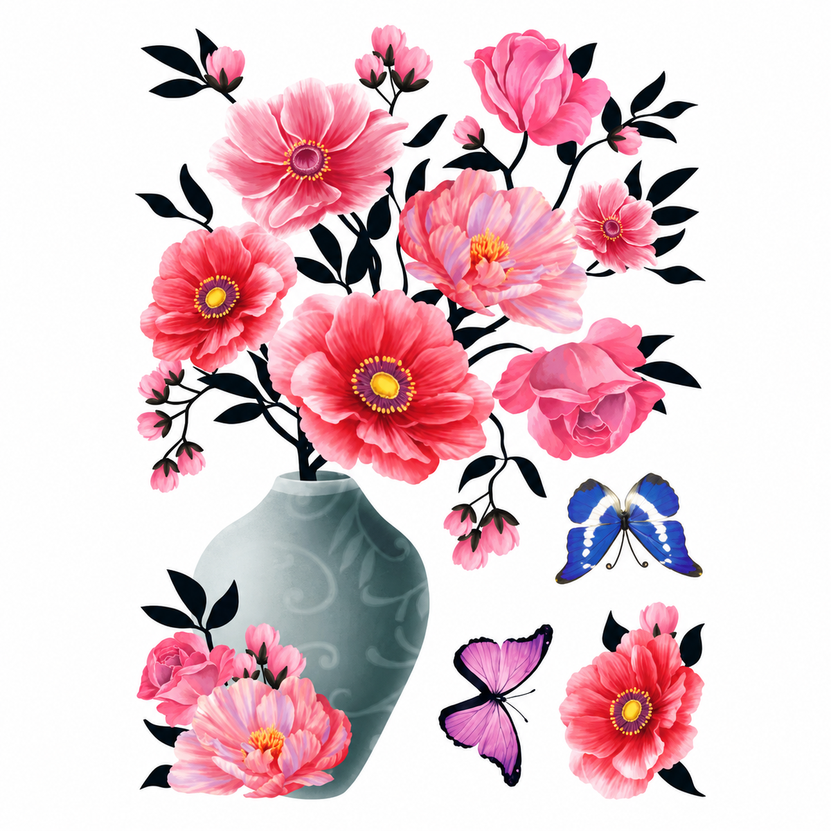 Floral Vase Wall Decal