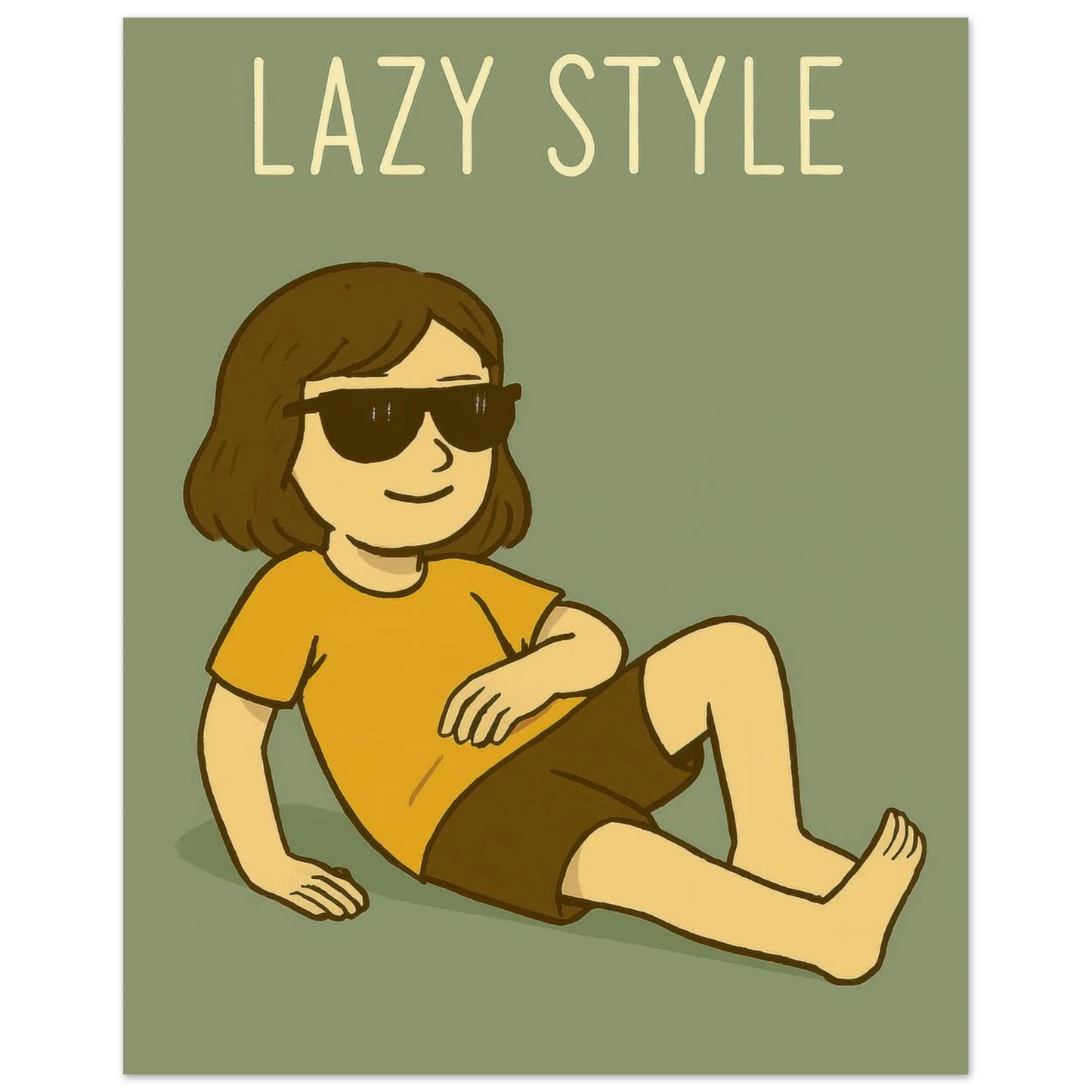 Lazy Style Chilling Vibe Poster – Unique Wall Art in Various Sizes