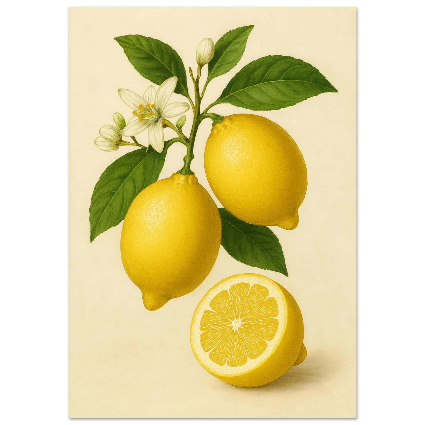 Fresh Lemon & Greenery Poster - Choose Your Perfect Size
