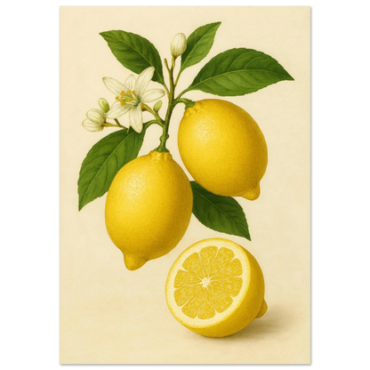 Fresh Lemon & Greenery Poster - Choose Your Perfect Size