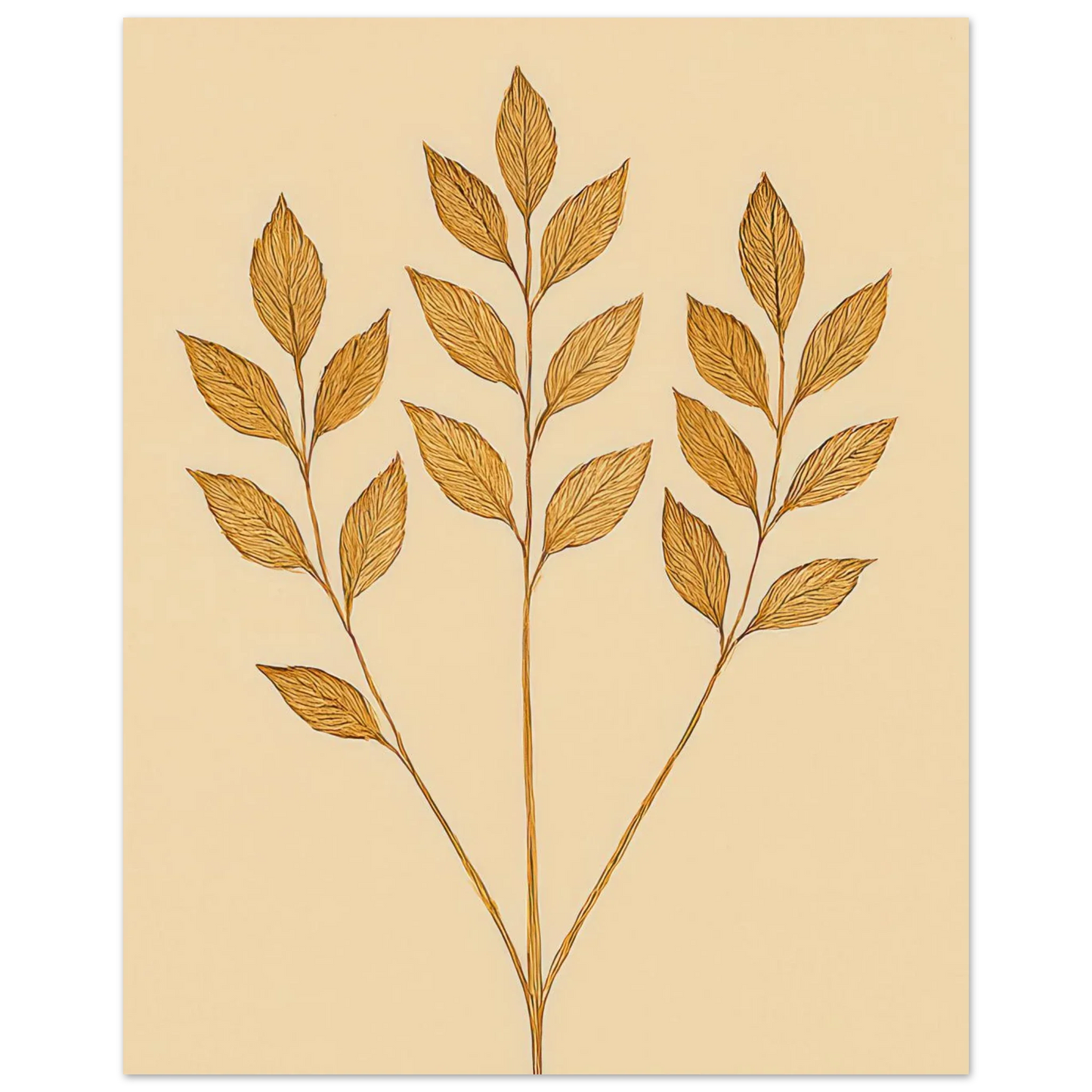 Frukter – Golden Botanical Print for a Touch of Nature's Elegance