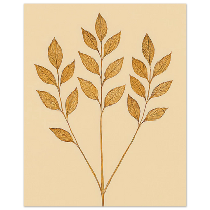 Frukter – Golden Botanical Print for a Touch of Nature's Elegance