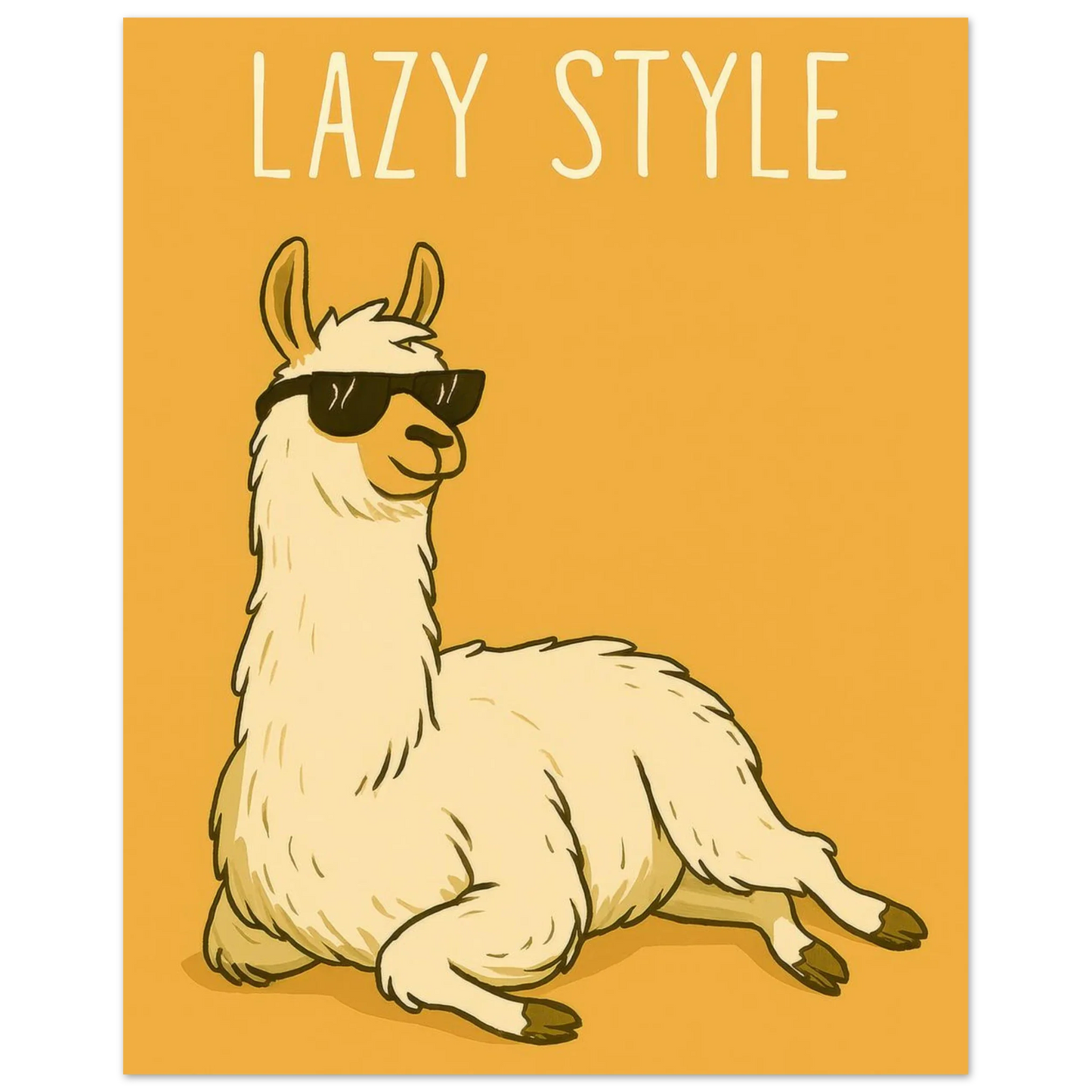 Lazy Style Chillin' Llama Poster – Premium Wall Art for Relaxed Vibes