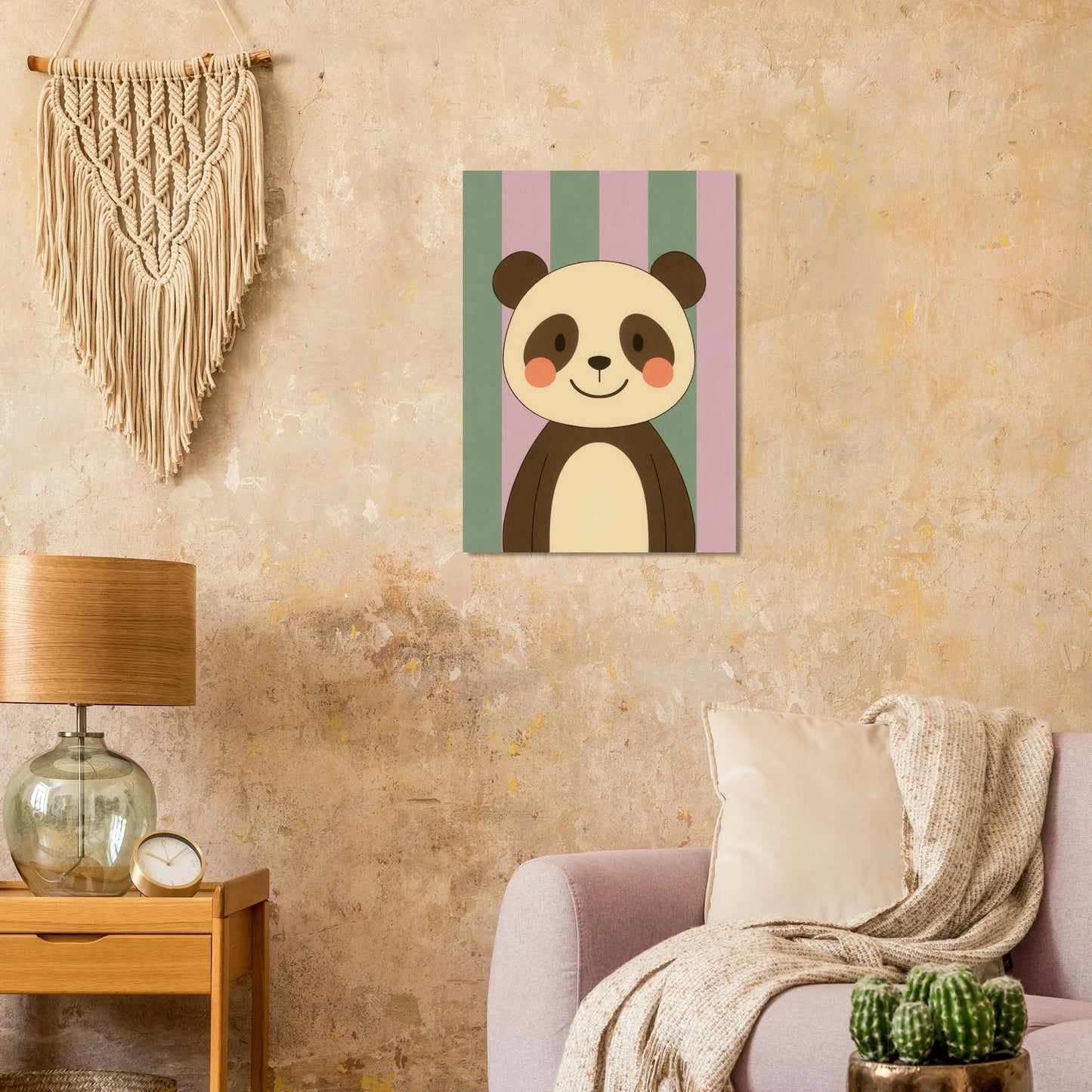 Söt Panda Konsttryck – Charmig och Lekfull Konst för Barnrummet, Tillgänglig i Flera Storlekar