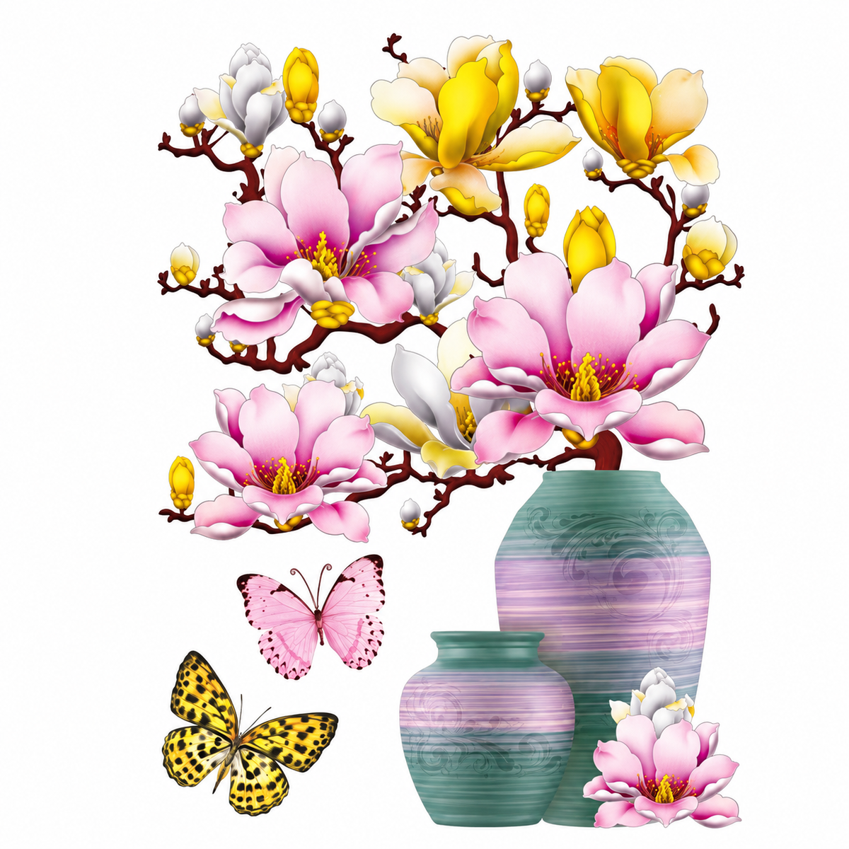 Floral Vase Wall Decal