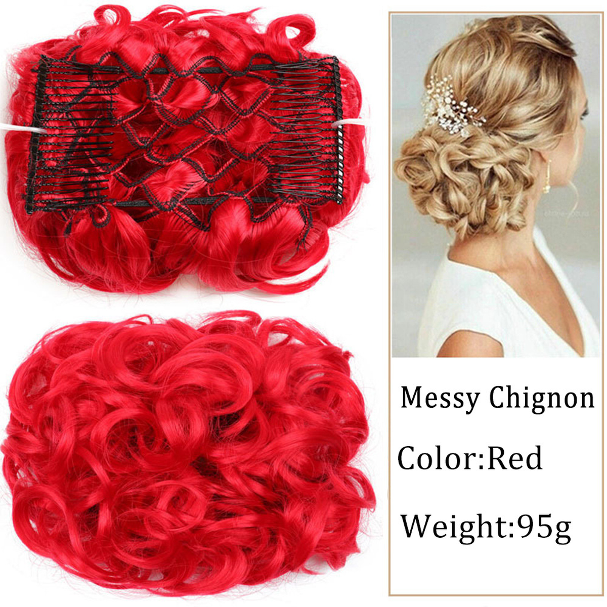 Curly Comb-In Bun Hairpiece