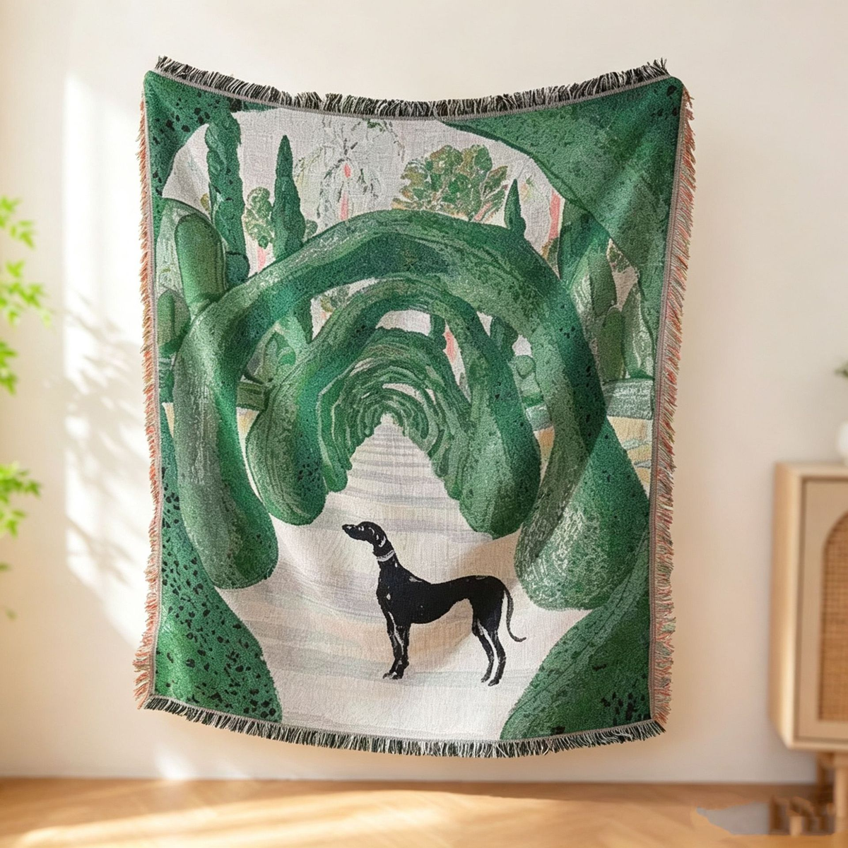 Illustrated Woven Throw Blanket