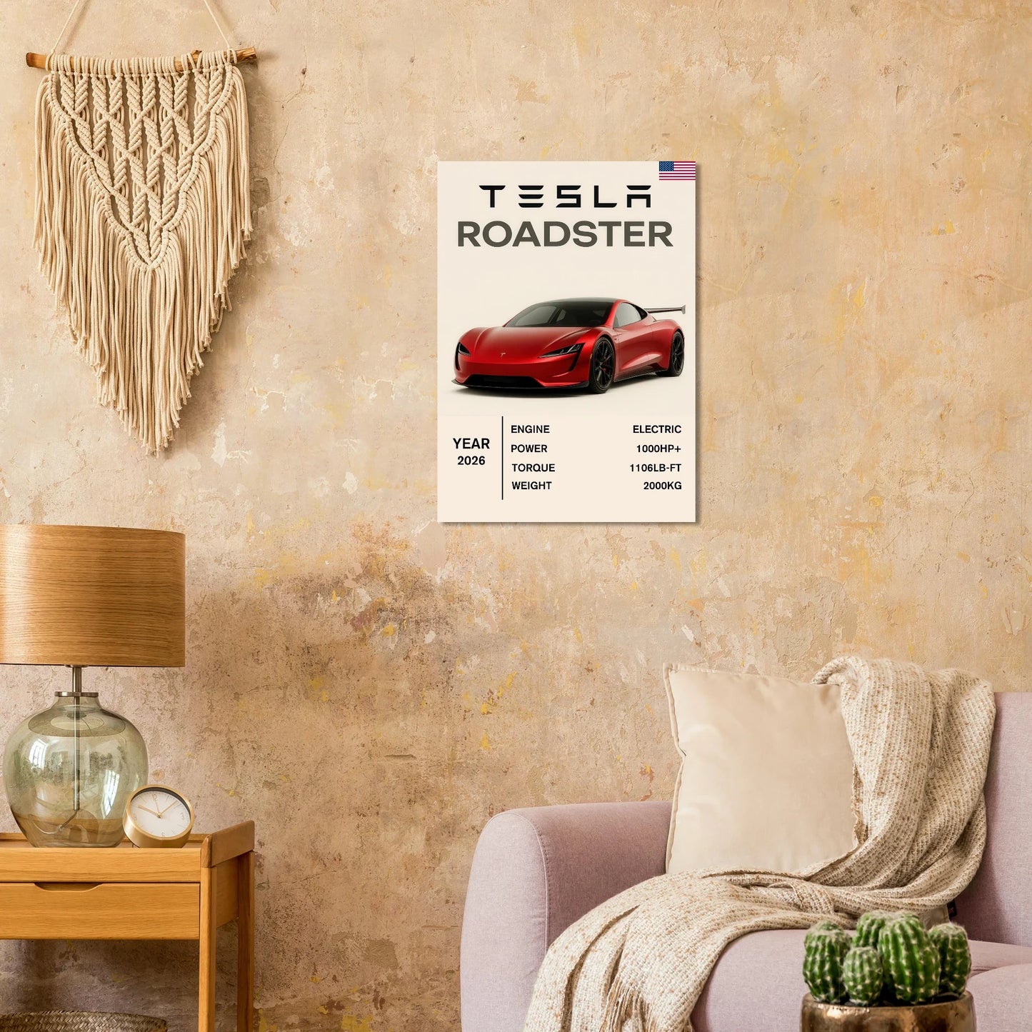 Tesla Roadster 2022 Performance Poster – Dynamisk Billkonst i Flera Storlekar