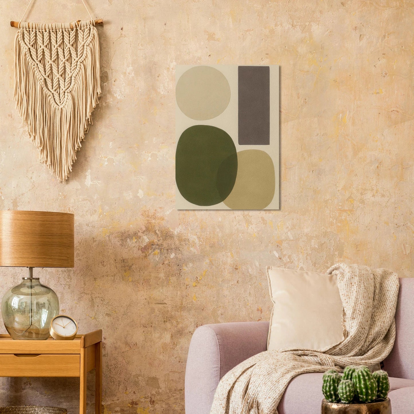 Abstrakt Minimalistisk Jordnära Geometrisk Affisch