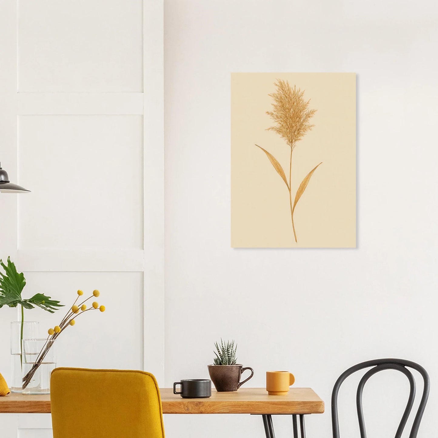Frukter – Elegant Pampasgräs Botanisk Affisch i Jordnära Toner, Premium Halvblankt Papper