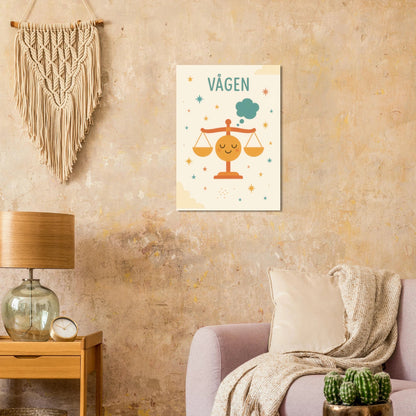 Vågen Zodiac Art Print – Balanserad Design i Mjuk Pastell – Finns i Flera Storlekar