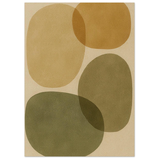 Minimalist Organic Shape Art Print – Earth Tones Abstract Poster