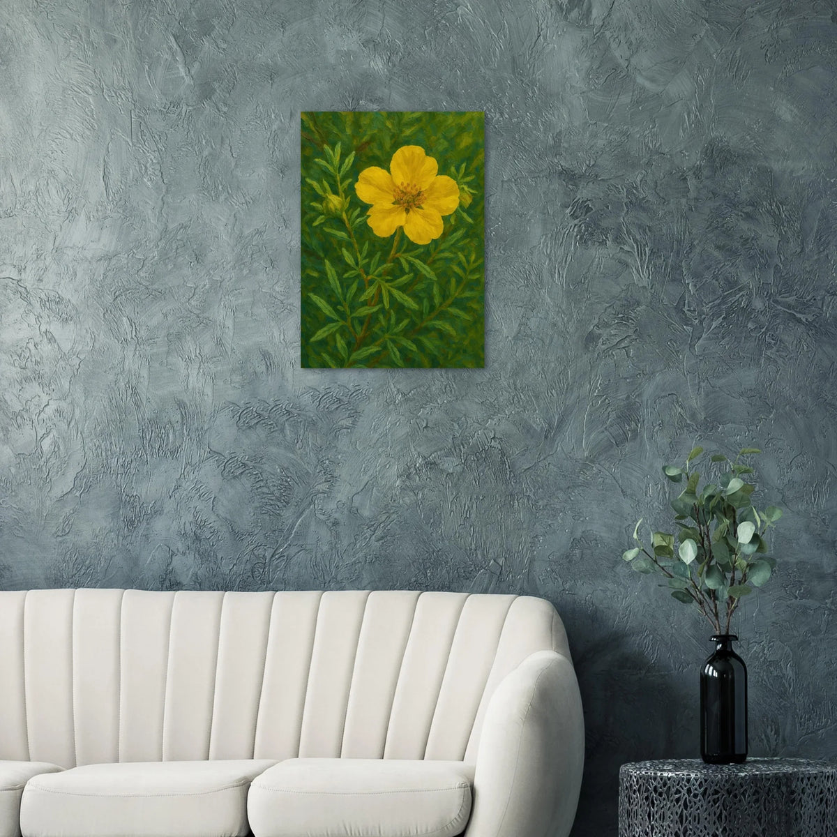 Vibrant Yellow Blossom Art Print – Golden Bloom Poster for Bright Spaces