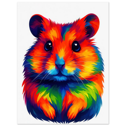 Djur: Vibrant Pop Art Hamster Poster - Colorful & Expressive Wall Art in Various Sizes