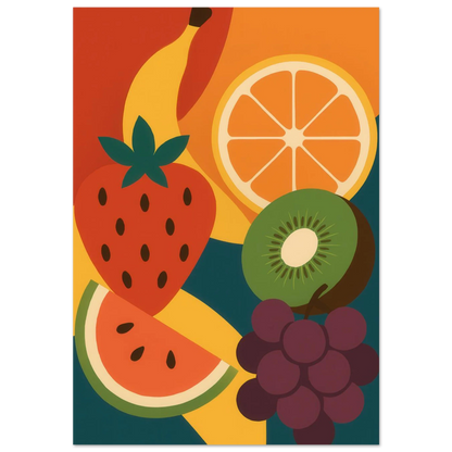 Frukter - Vibrant Abstract Fruit Art Print: Elevate Your Space with a Burst of Color & Modern Charm