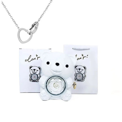 Evig ros nallebjörn med halsband
