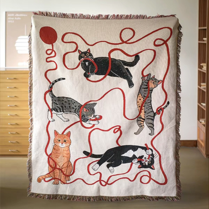 Illustrated Woven Throw Blanket