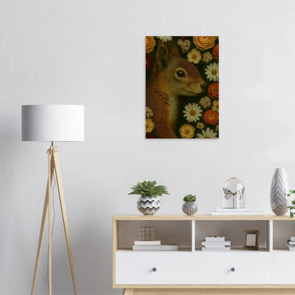 Djur: Blomsterprakt – Levande Djurporträtt Konsttryck på Premium Halvblankt Papper