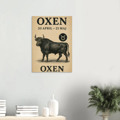 Taurus Zodiac Sign Art Print | Vintage Horoscope Poster for April-May Birthdays