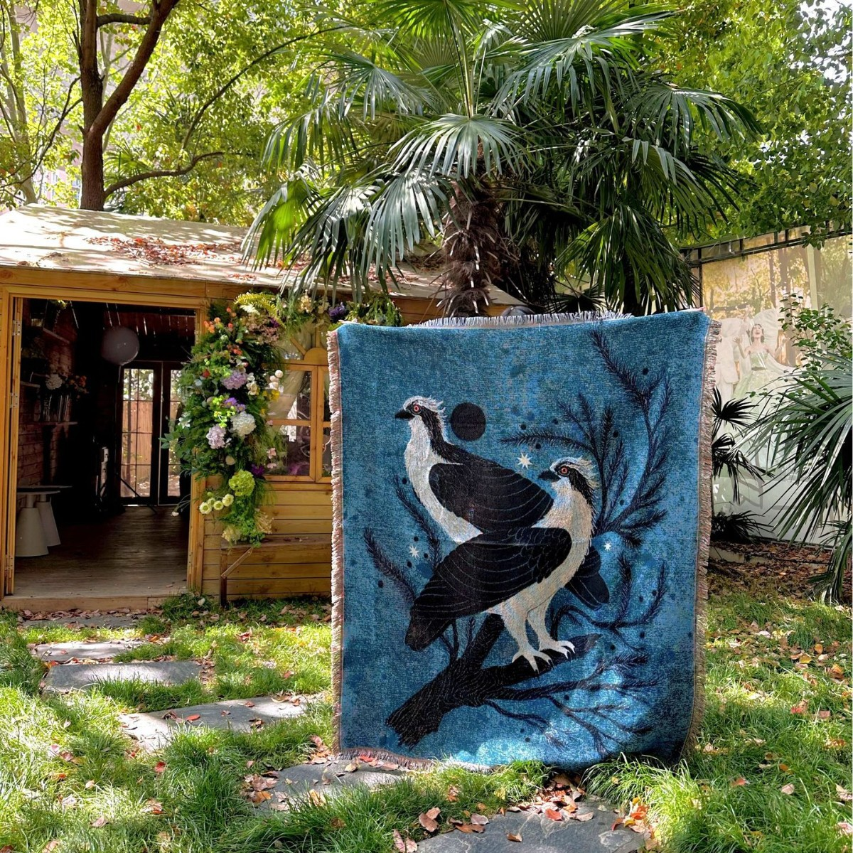 Illustrated Woven Throw Blanket