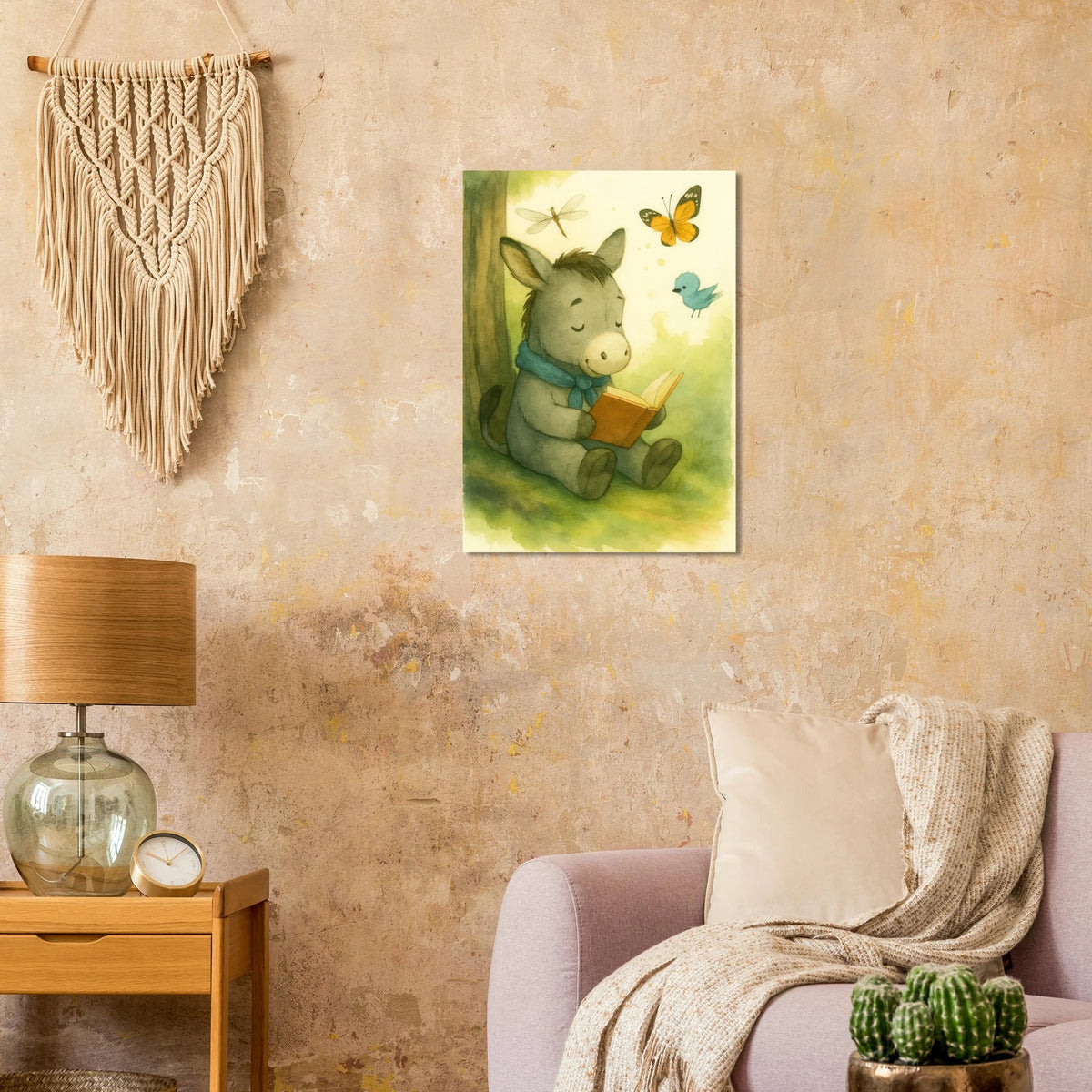 Little Donkey's Quiet Corner: Enchanting Storytime Art Print