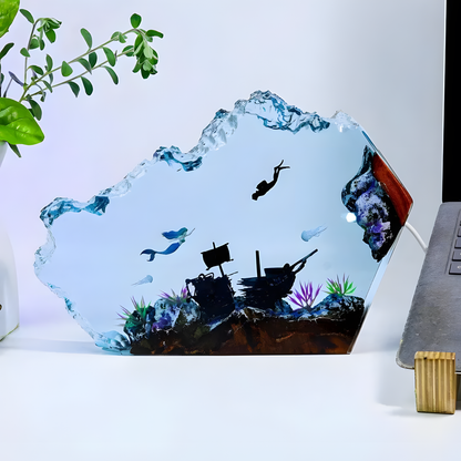 Mermaid Diver Resin Night Light